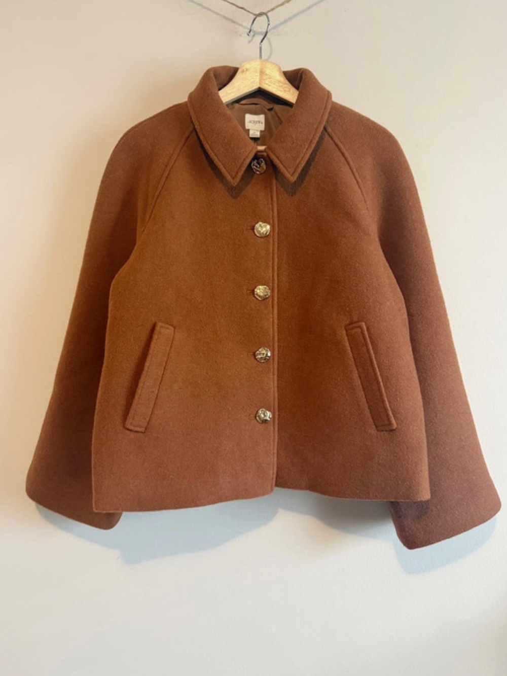 j crew factory | cropped wool-blend swing coat